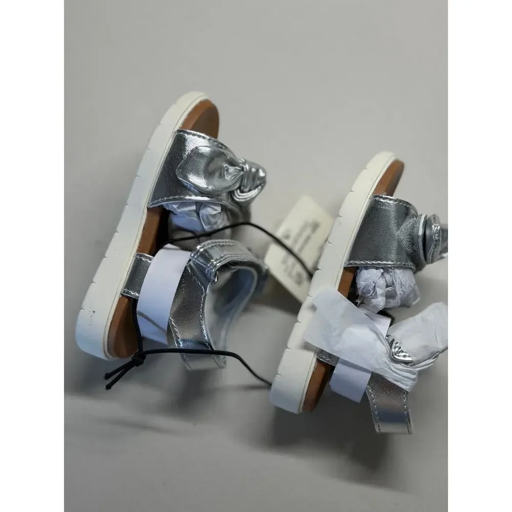 NEW! Thereabouts Lil Ruby 6M Silver Girls Summer Shoes Sandals